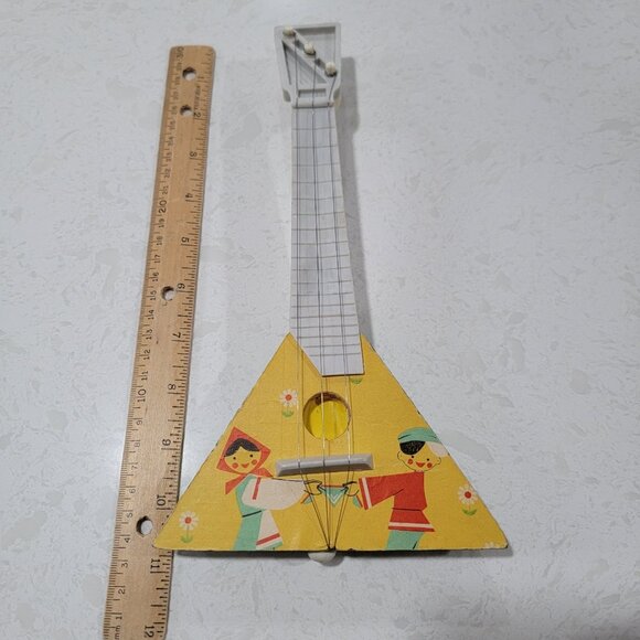Vtg Hand Painted Folk Art St. Petersburg Troika Balalaika Souvenir Russian Toy - Picture 4 of 5